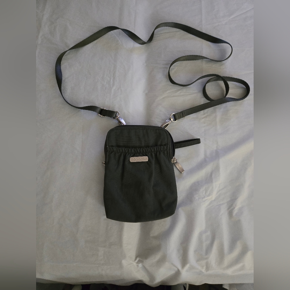 Baggalini Elegant Granite Colored Take Two Bryant Crossbody Bag